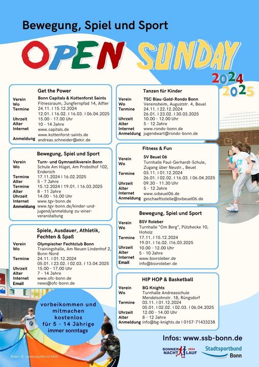 Open Sunday – Bewegung, Spiel und Sport Open Sunday – Bewegung, Spiel und Sport
